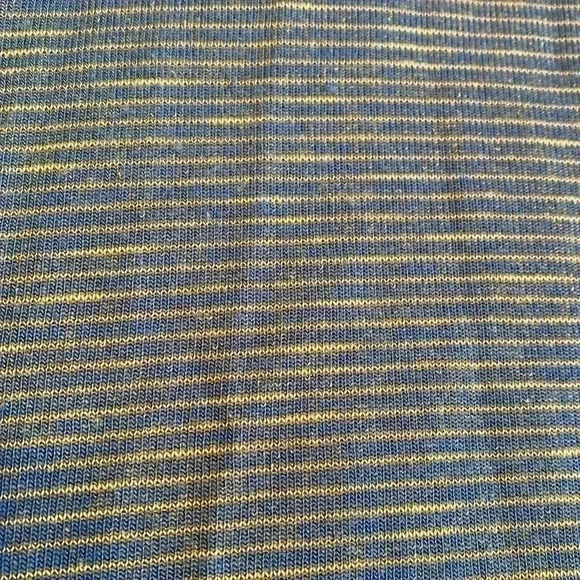 LuLaRoe Open Front High Low Cardigan Shrug.  Blue & Yellow Stripe, Size Medium. - Picture 6 of 12